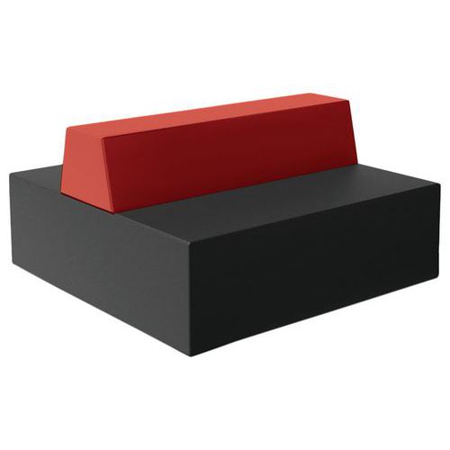 Canapé Ellipto 2 X 2 Pl Ass 41 Simili Cuir Noir/rouge Foncé