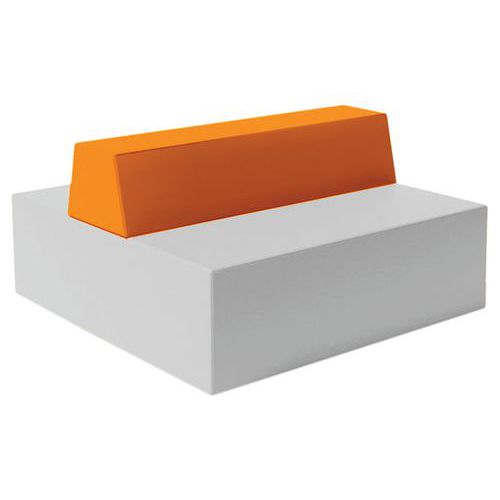 Canapé Ellipto 2x2 Pl Ass 25 Simili Cuir Blanc Ice/mandarine