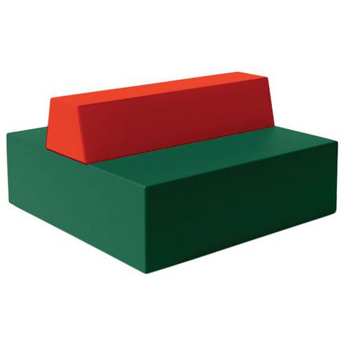 Canapé Ellipto 2 X 2 Pl Ass 25 Simili Cuir Vert Foncé/rouge