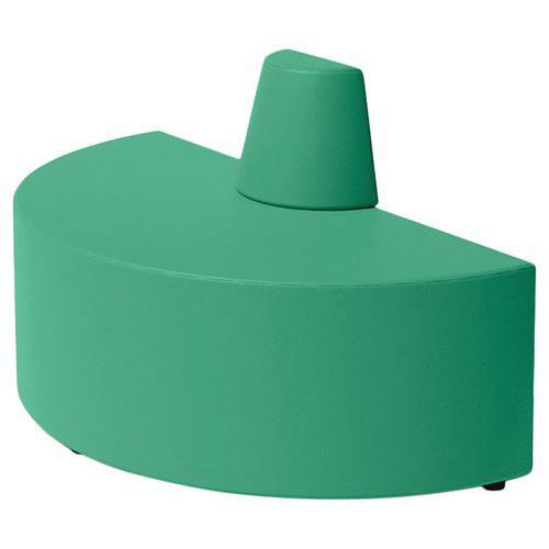 Spouf - Canapé Ellipto demi-cercle 3 places simili cuir vert - Assise 41cm - Confort et Design