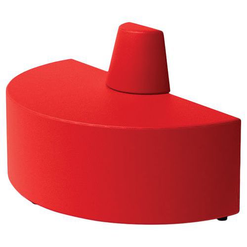 Canapé Ellipto Demi Cercle Assise 41 Cm Simili Cuir Rouge