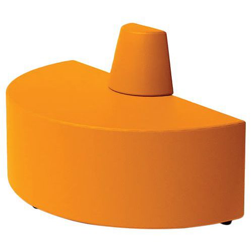 Spouf - Canapé Ellipto demi-cercle 3 places simili cuir mandarine - Assise 25cm - Orange clair - Design moderne
