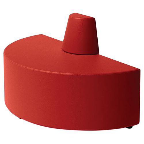 Canapé Ellipto Demi Cercle Assise 25 Simili Cuir Rouge Foncé