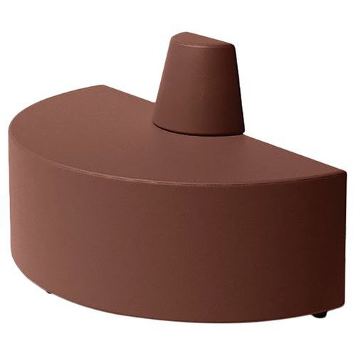 Canapé Ellipto Demi Cercle Assise 25 Cm Simili Cuir Marron