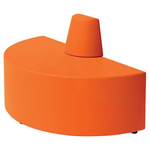Canapé Ellipto Demi Cercle Assise 25 Cm Simili Cuir Orange