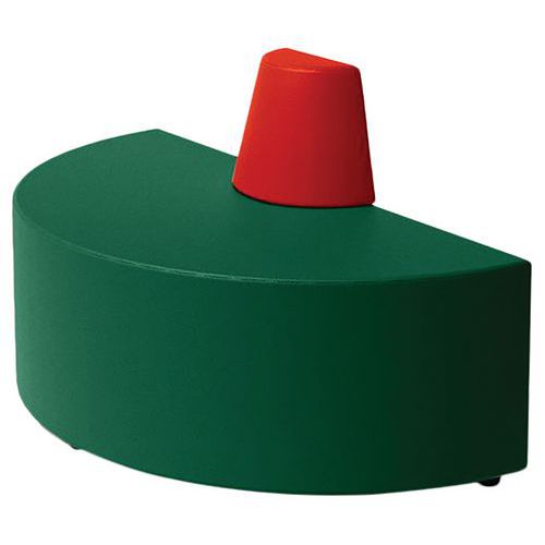 Canapé Ellipto Demi Cerc Ass 25 Simili Cuir Vert Foncé/rouge