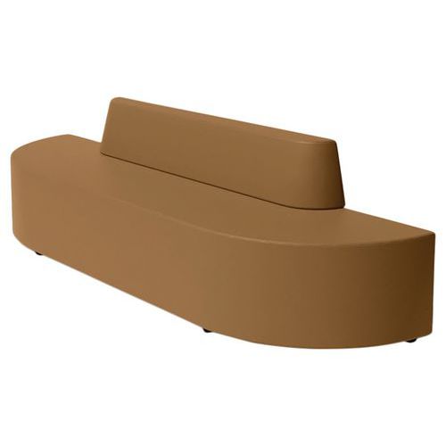 Spouf - Canapé Ellipto 4 places simili cuir camel - Assise 41 cm - Confort et design pour votre salon