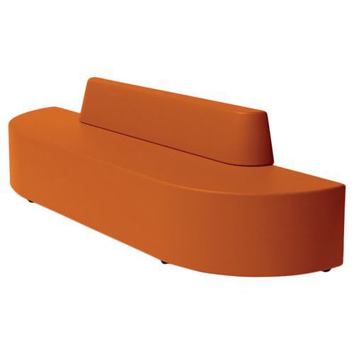 Spouf - Canapé Ellipto 4 places simili cuir terracotta - Assise 41 cm - Confort et Design