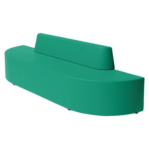 Spouf - Canapé Ellipto 4 places assise 25 cm simili cuir vert d'eau - Confort et sécurité M1 - Idéal accueil enfant