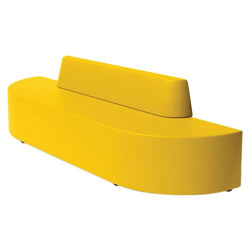Spouf - Canapé Ellipto 4 places simili cuir jaune - Assise 25 cm - Confort et sécurité M1