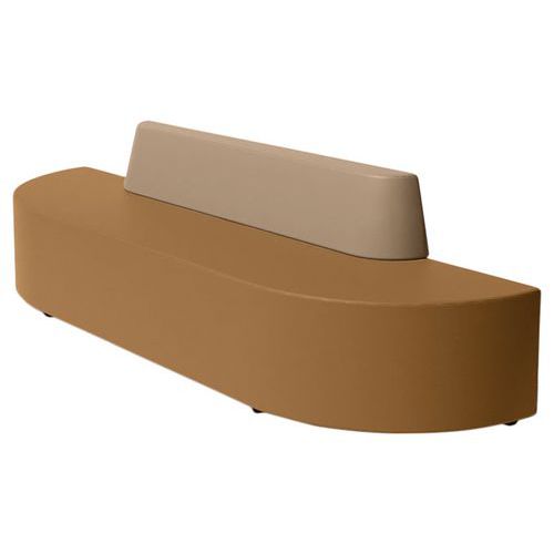 Canapé Ellipto À Adosser Ass 41 Cm Simili Cuir Camel/taupe