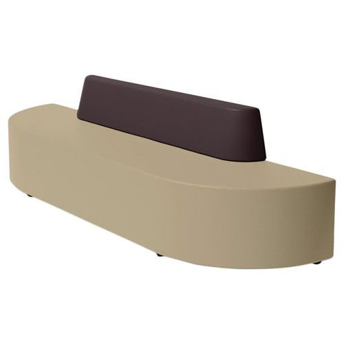 Canapé Ellipto Adosser Ass 41 Simili Cuir Taupe Clair/bronze