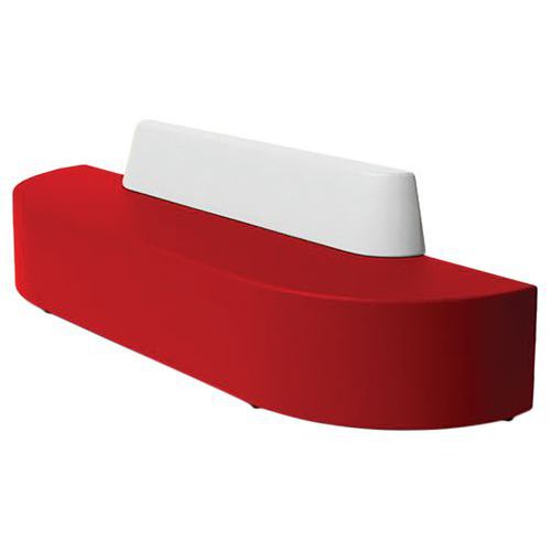 Canapé Ellipto À Adosser Ass 25 Cm Simili Cuir Rouge/blanc
