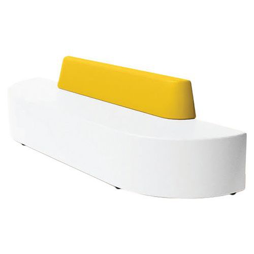 Spouf - Canapé Ellipto 4 places simili cuir blanc/jaune - Assise 25 cm - Confort enfant