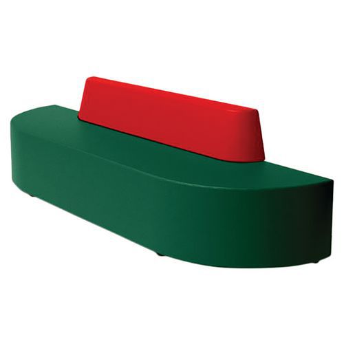Canapé Ellipto À Adosser Ass 25 Simili Cuir Vert Foncé/rouge