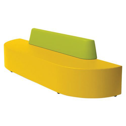 Spouf - Canapé Ellipto Enfant Simili Cuir Jaune/Vert Clair - 4 Places - Confortable et Durable