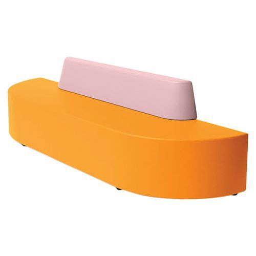 Spouf - Canapé Ellipto 4 places simili cuir bicolore orange/rose - Assise 25cm - Confortable et résistant M1