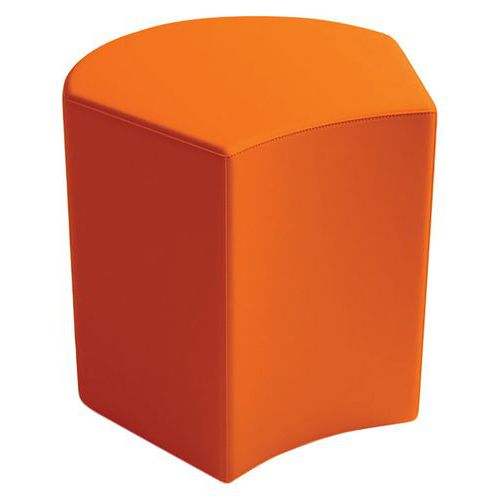 Pouf Camomillia Pétale Hauteur 30 Cm Simili Cuir Mandarine
