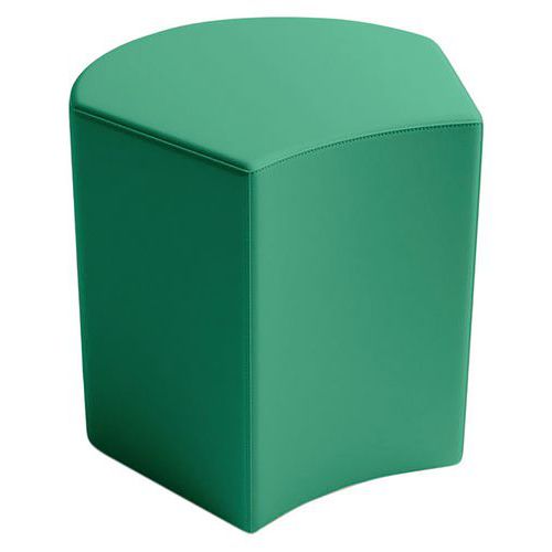 Pouf Camomillia Pétale Hauteur 30 Cm Simili Cuir Vert D'eau