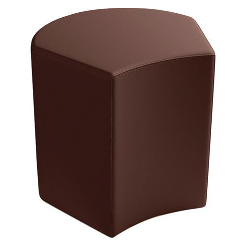 Pouf Camomillia Pétale Hauteur 30 Cm Simili Cuir Marron