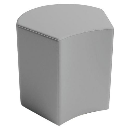 Spouf - Pouf Camomillia pétale simili cuir gris clair - Hauteur 30 cm - Confortable et pratique pour la maison