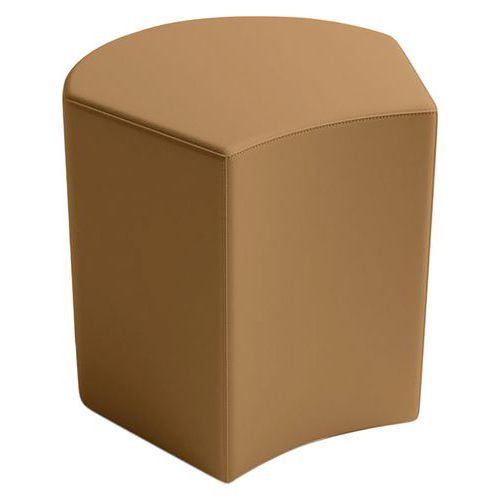Pouf Camomillia Pétale Hauteur 30 Cm Simili Cuir Beige