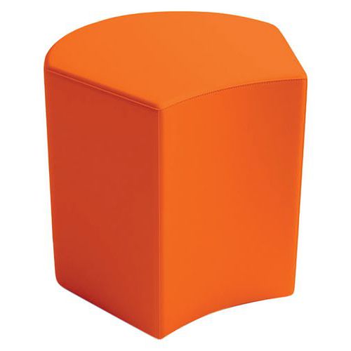 Spouf - Pouf Camomillia Pétale Orange - Hauteur 30 cm - Simili Cuir - Confort & Design