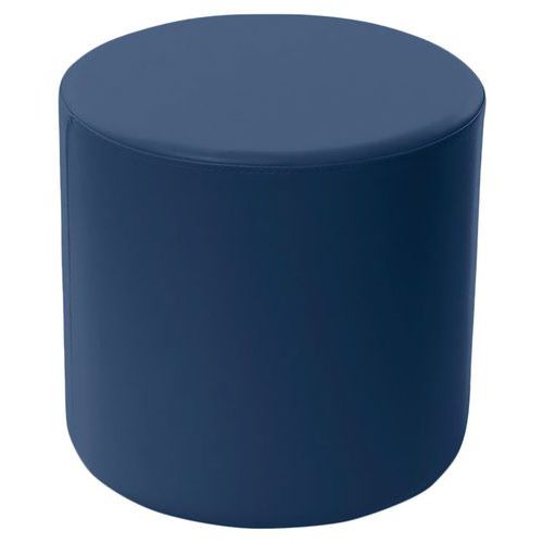 Spouf - Pouf Camomillia Rond Bleu - Hauteur 45 cm - Simili Cuir - Confortable et Pratique