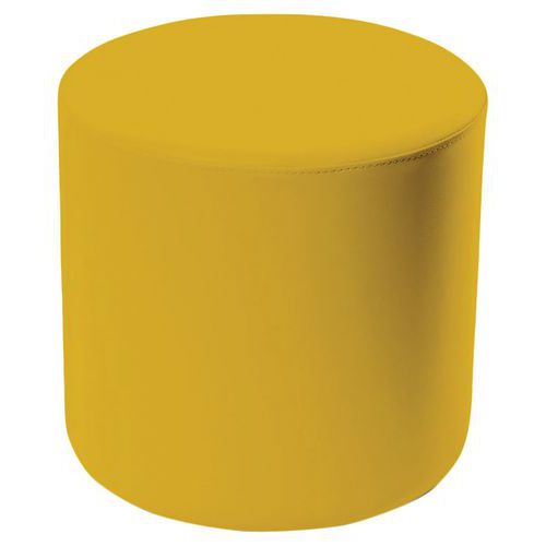 Spouf - Pouf Camomillia Rond Jaune - Simili Cuir - Hauteur 45 cm - Confort & Style