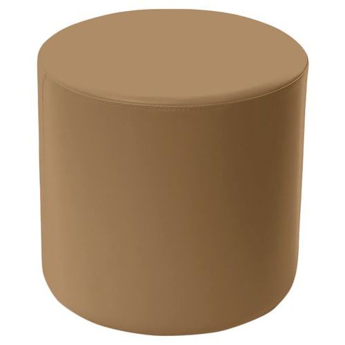 Spouf - Pouf Camomillia Rond Beige Simili Cuir - Hauteur 45 cm - Confort & Design - Idéal Salon