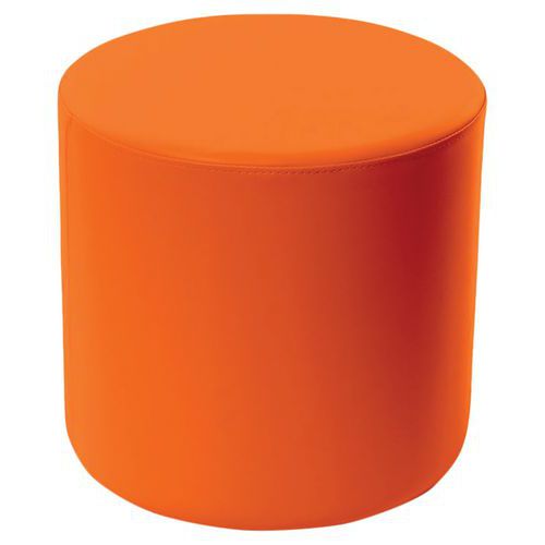 Spouf - Pouf Camomillia Rond Orange - Hauteur 45 cm - Simili Cuir - Confort & Design