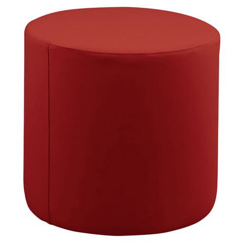 Spouf - Pouf Camomillia Rond Rouge Foncé - Simili Cuir - Hauteur 55 cm - Confortable et Durable - Idéal pour la Maison