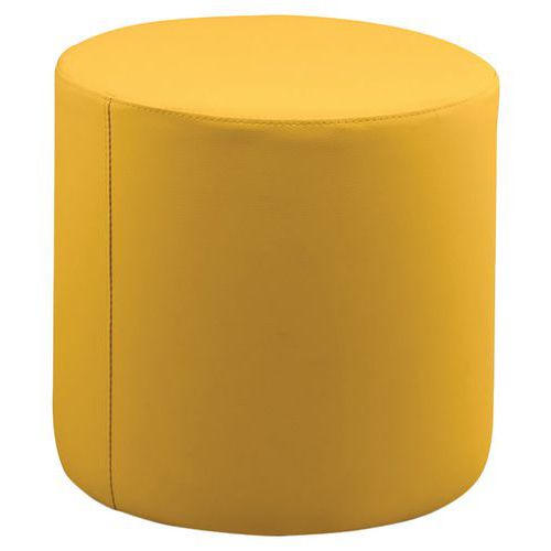 Spouf - Pouf Camomillia Rond Jaune Simili Cuir - Hauteur 55 cm - Confort & Style - Idéal Salon