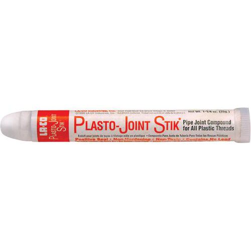 LA-CO - Plasto Joint Stik - 35g Blanc - Étanchéité Plastique - Résistant 121°C