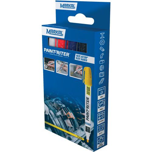 Marqueur Peinture Paint-riter Valve Action Blc+rou+bleu+noir