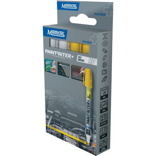 Marqueur Peinture Surface Huilée Paint-riter+ Oily 2blc+2jau
