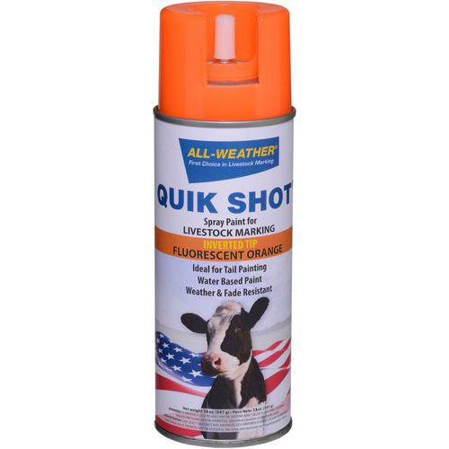 Lot de 12 - Aérosol De Peinture Pour Bétail Quik-shot Fluo Orange