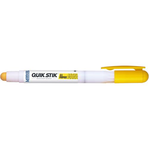 Markal - Bâton de peinture Quik Stik Mini Jaune - Pointe Ronde 9.5mm - Marquage Durable