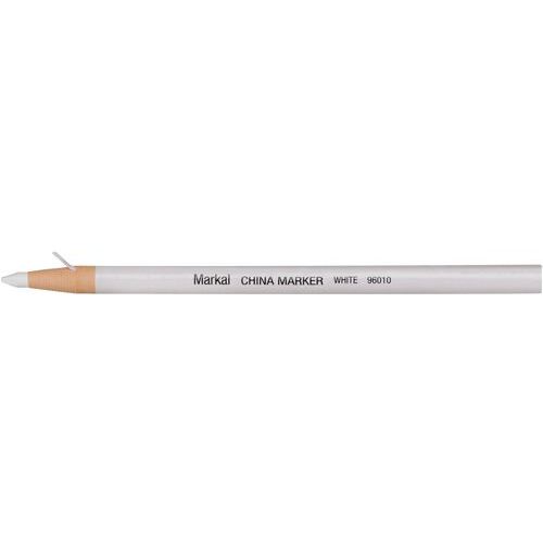 Markal - Marqueur Polyvalent China Marker Blanc - Pointe Ronde 2mm - Idéal Surfaces Lisses