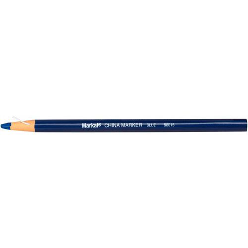 Markal - Marqueur Polyvalent China Marker - Bleu - Pointe Ronde 2mm - Idéal Surfaces Lisses