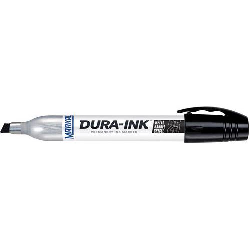 Markal - Marqueur à encre métal Dura Ink 25 - Pointe biseautée noire - Idéal marquage industriel