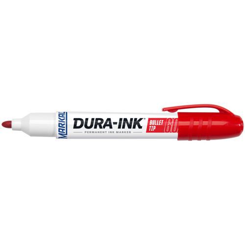 Markal - Marqueur Dura-Ink 60 Rouge Pointe Ronde 3mm - Encre Permanente