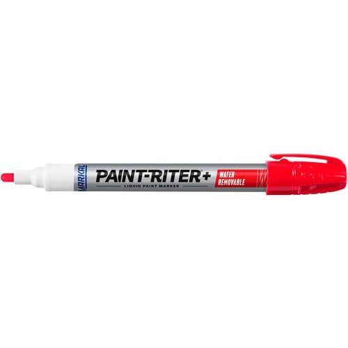 Markal - Marqueur peinture Paint-Riter+ W Rouge - Pointe Ronde 3mm - Effaçable à l'eau
