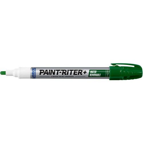 Markal - Marqueur peinture effaçable à l'eau Paint-Riter+ W Vert - Pointe Ronde 3mm - Idéal pour marquage temporaire