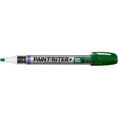 Markal - Marqueur peinture Paint-Riter+ XT Vert - Surfaces Rugueuses - Pointe Ronde 3mm - Résiste aux Températures Extrêmes