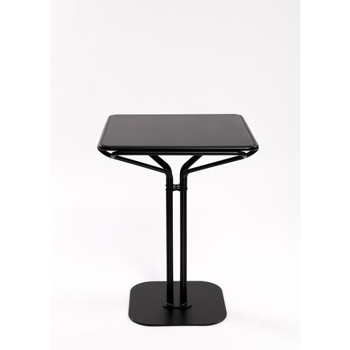 Table Pause Carrée 60x60 Plateau Laqué Noir