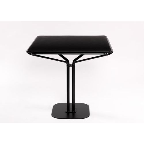 Table Pause Carrée 80x80 Plateau Laqué Noir