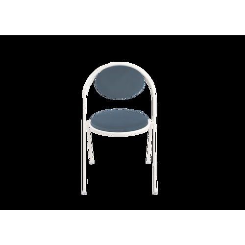 Chaises Sat Structure Blanc Assise Simili-cuir Bleu
