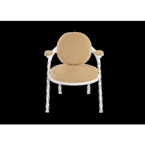 Fauteuils Sat Structure Blanc Assise Simili-cuir Ivoire