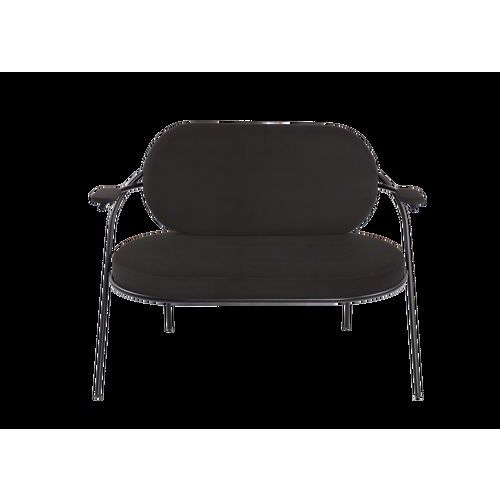 Canapé Sat 2 Pl. Structure Noir Assise Simili-cuir Noir
